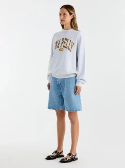 Women Ena Pelly Collegiate Sweatshirt - White Marle