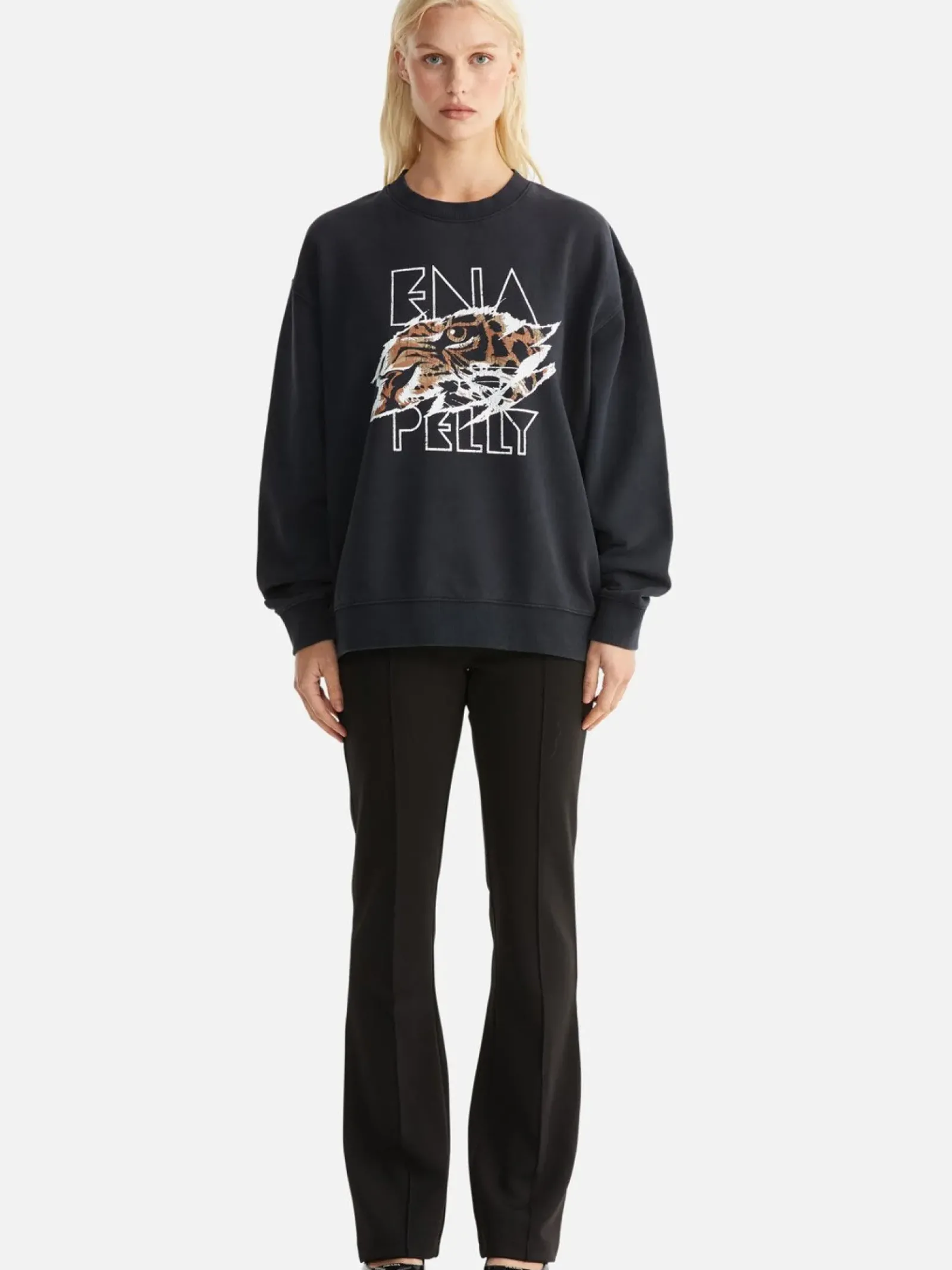 Women Ena Pelly Lilly Oversized Sweater Tigers Eye - Vintage Black