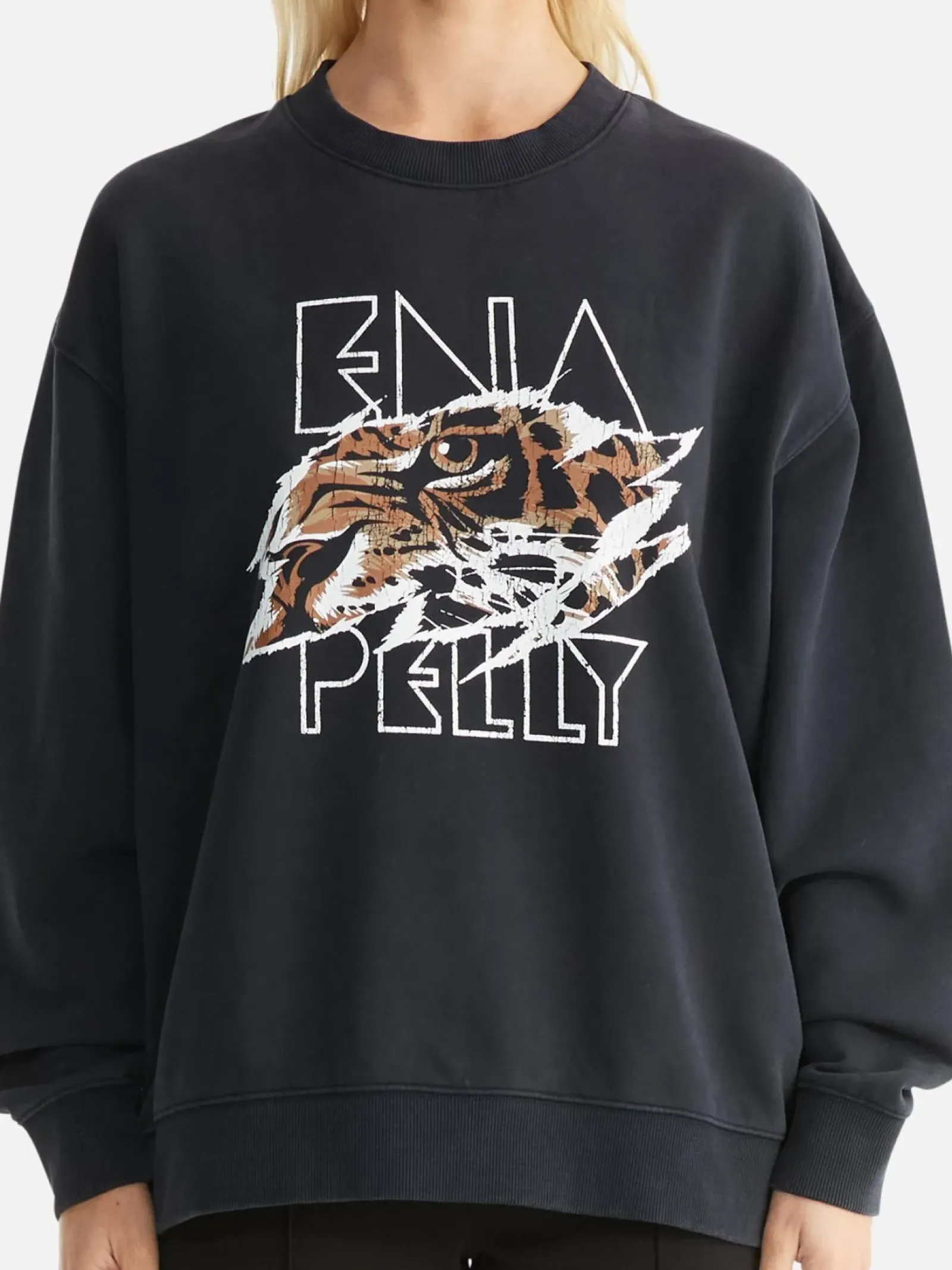 Women Ena Pelly Lilly Oversized Sweater Tigers Eye - Vintage Black