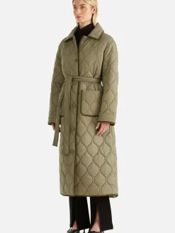 Women Ena Pelly Louise Quilted Puffer Jacket - Hunter Green