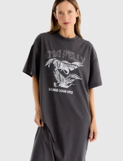 Women Ena Pelly World Tour Tee Dress - Faded Black