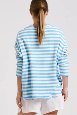 Women Est1971 Est 1971 Raw Summer Sweatshirt - Blue/White Stripe
