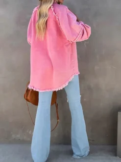 Women Eyes on Floyd Trixie Shirt Denim Jacket - Pink
