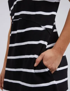Women Foxwood Bay Stripe Dress- Black/White Stripe