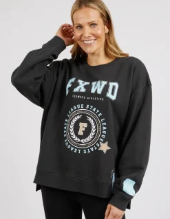Women Foxwood Get There Crew - Washed Black