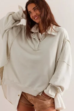 Women Free People Camden Henley - Grey Opal