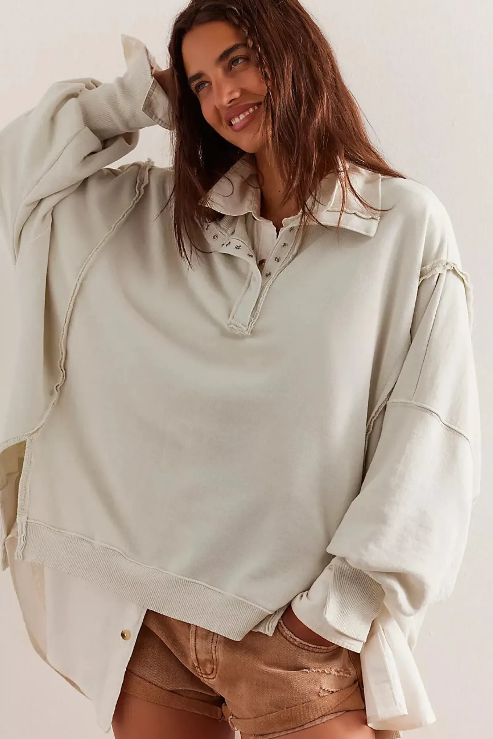 Women Free People Camden Henley - Grey Opal