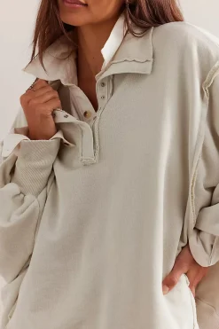 Women Free People Camden Henley - Grey Opal