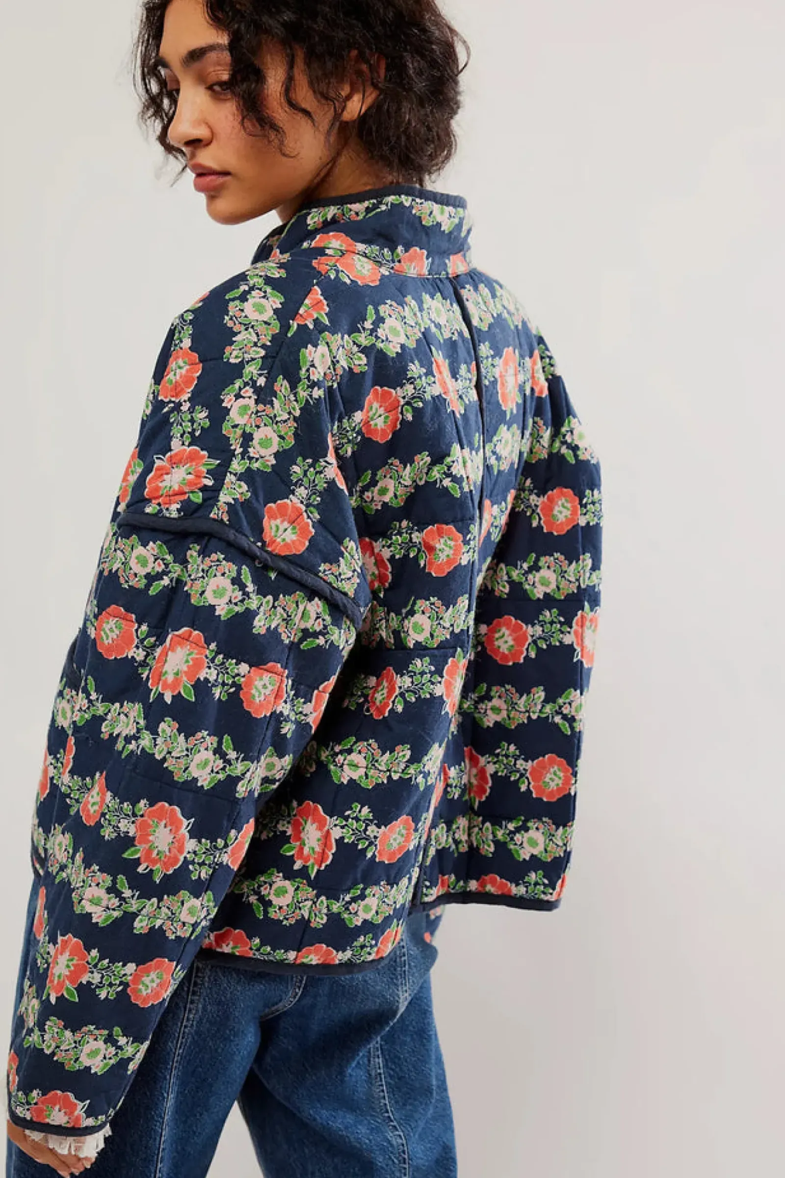 Women Free People Chloe Jacket- Dusk Combo