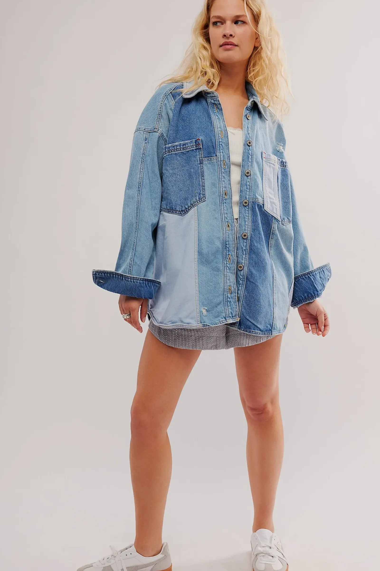 Women Free People Mountain Roads Shirt - Indigo Mixed