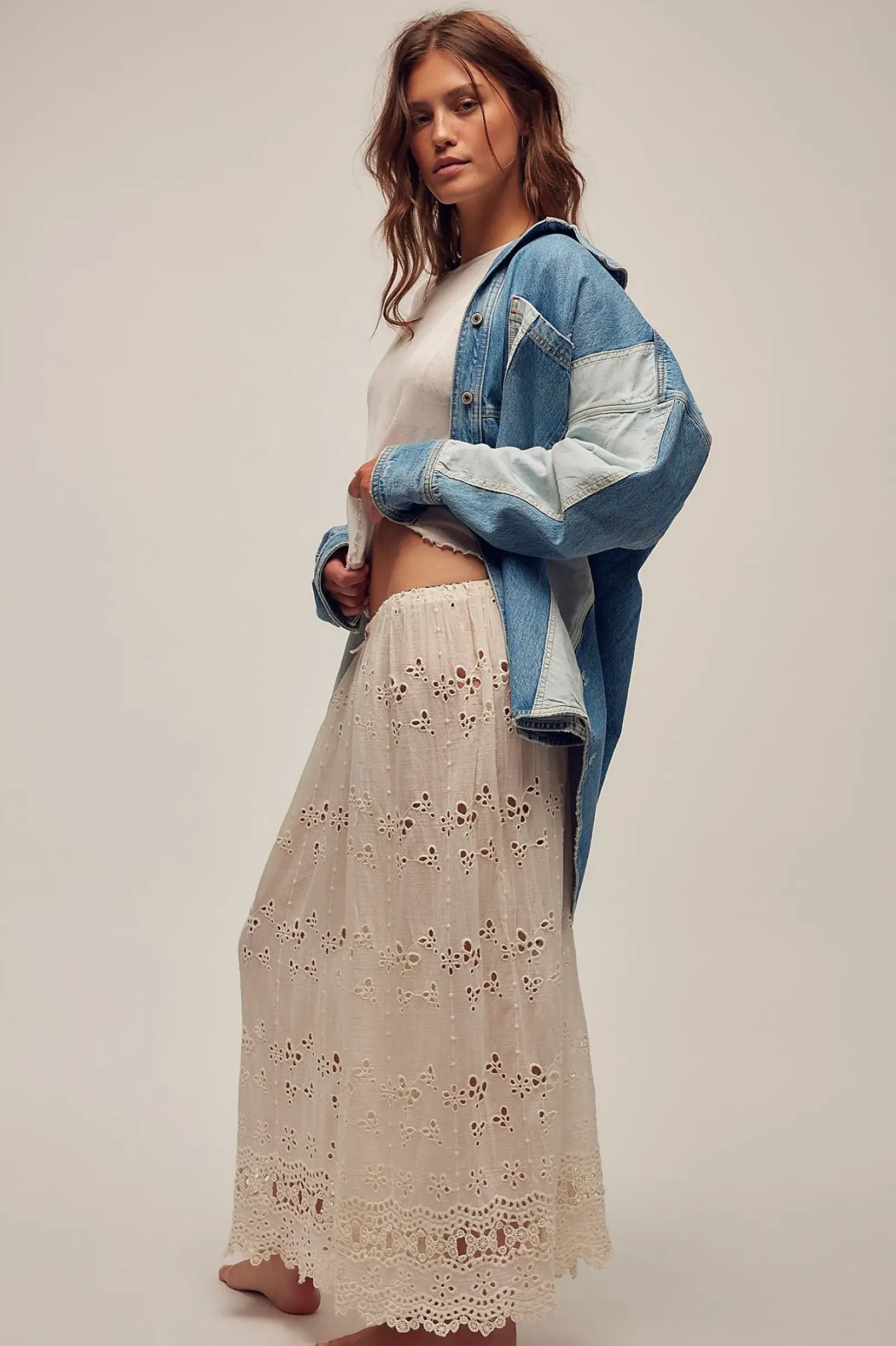 Women Free People Mountain Roads Shirt - Indigo Mixed