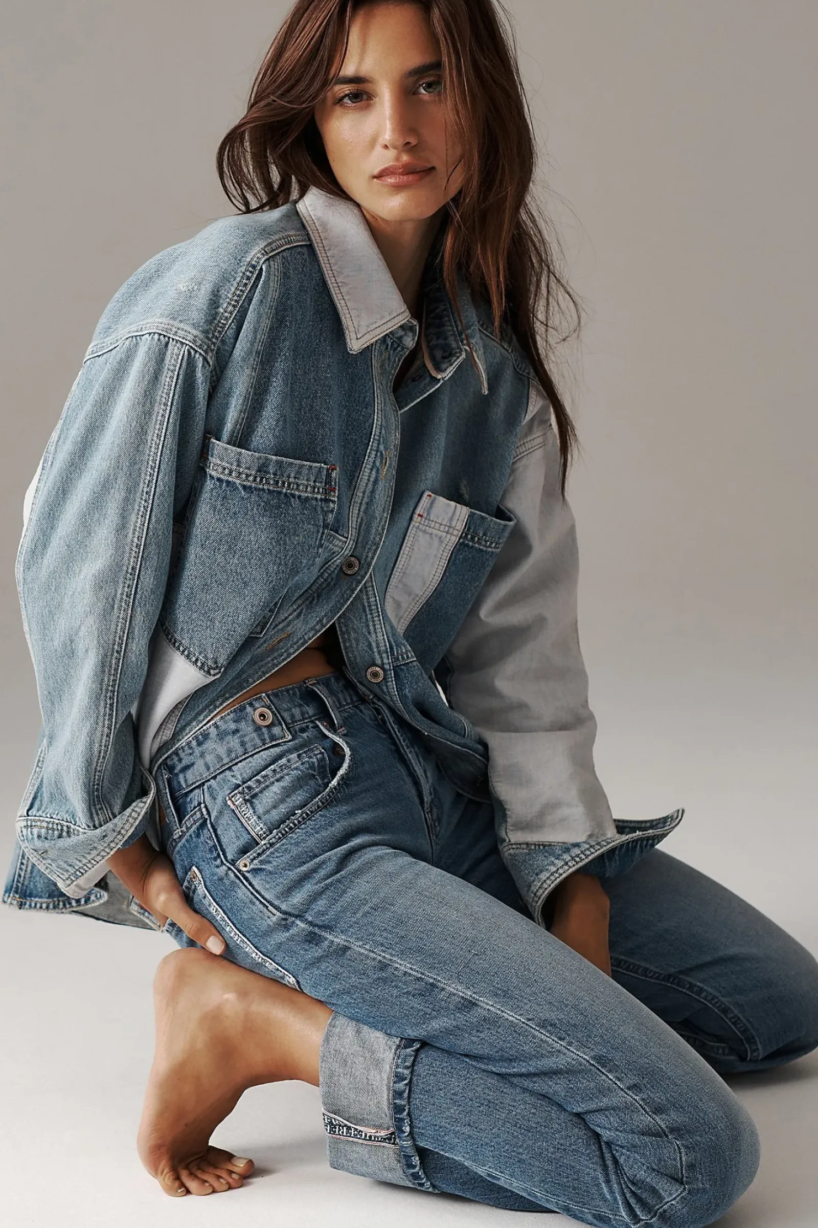 Women Free People Mountain Roads Shirt - Indigo Mixed