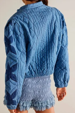Women Free People Quinn Quilted Jacket - Indigo Combo