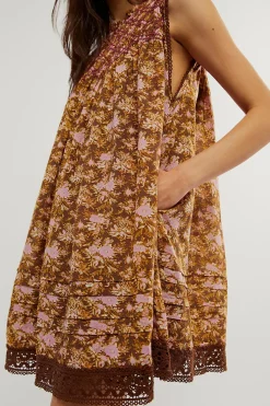 Women Free People Shea Printed Mini - Chocolate Combo