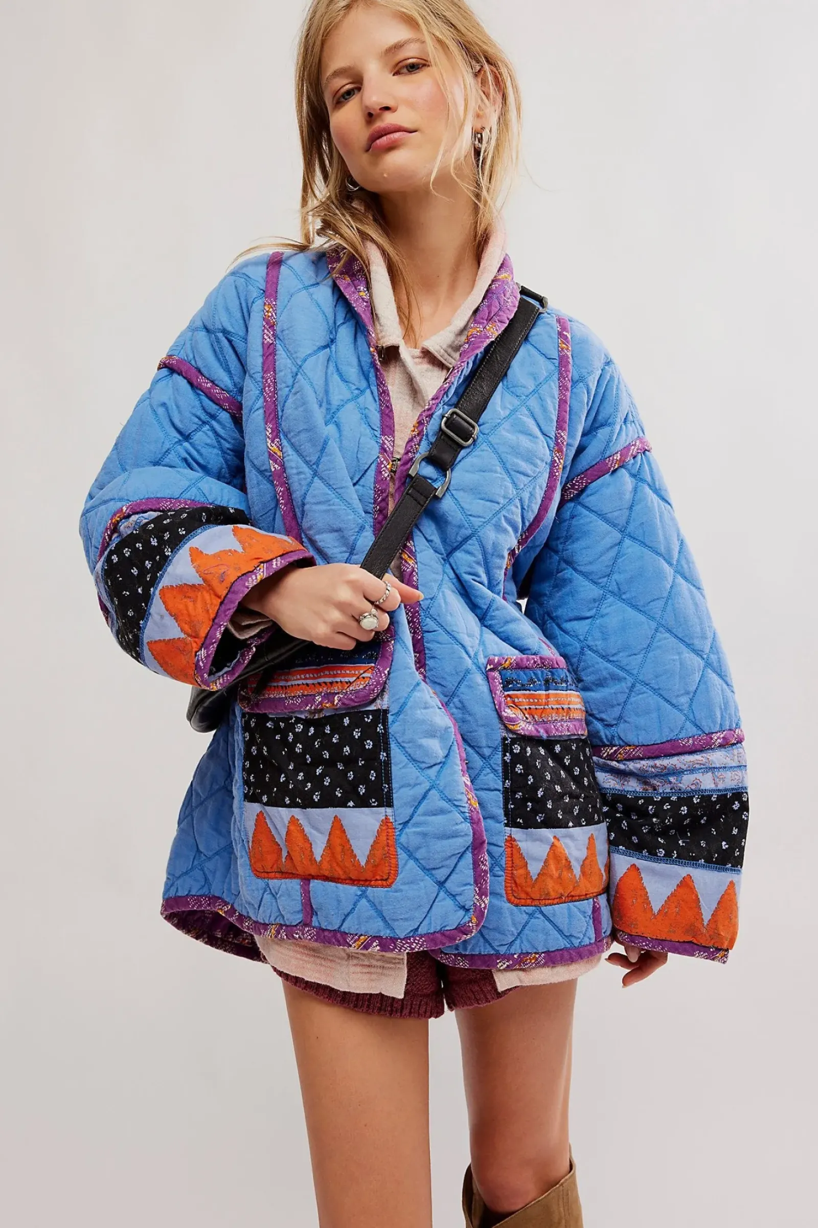 Women Free People Winnie Jacket - Blue Combo