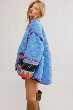 Women Free People Winnie Jacket - Blue Combo