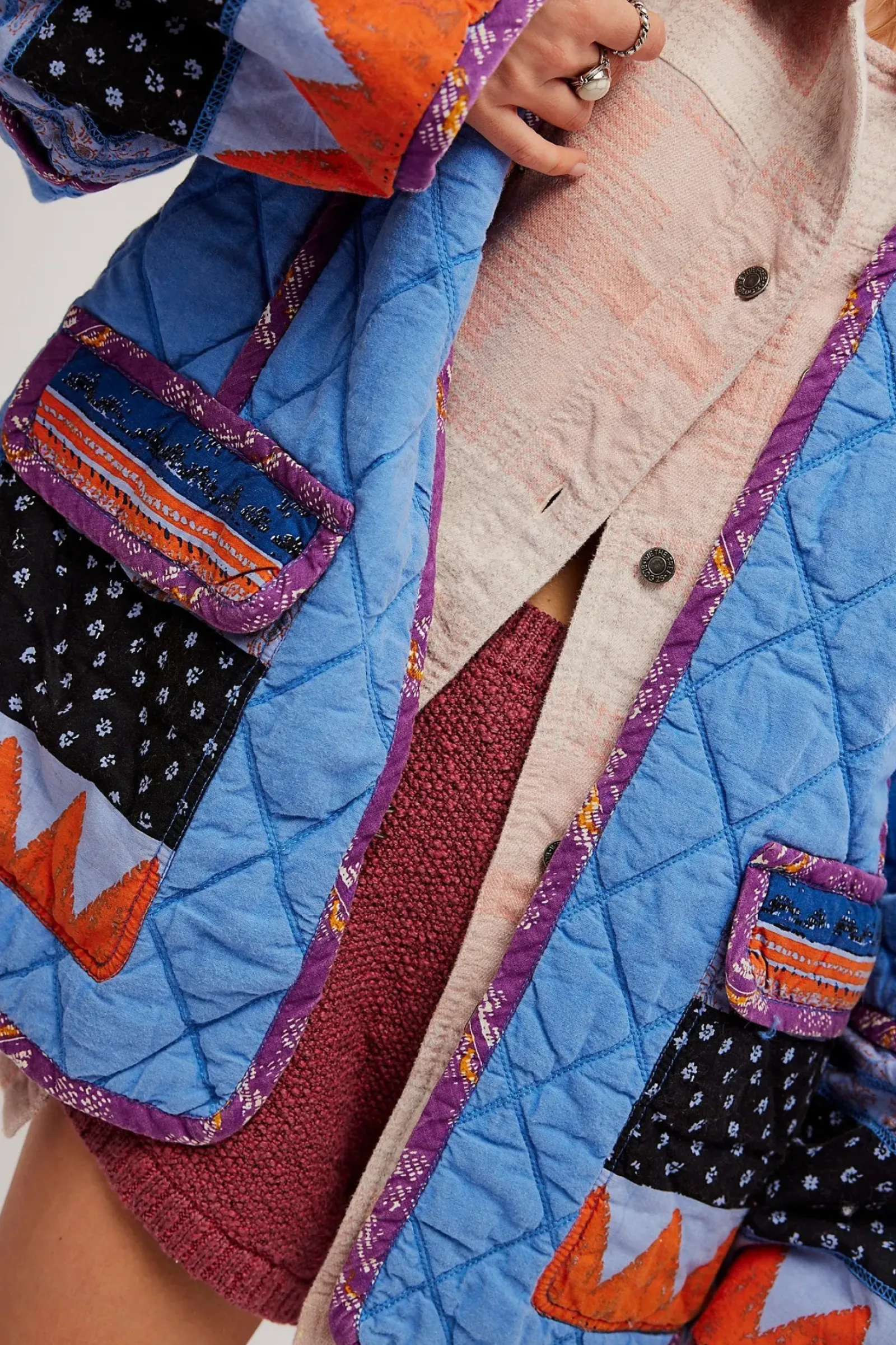 Women Free People Winnie Jacket - Blue Combo