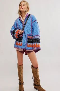 Women Free People Winnie Jacket - Blue Combo