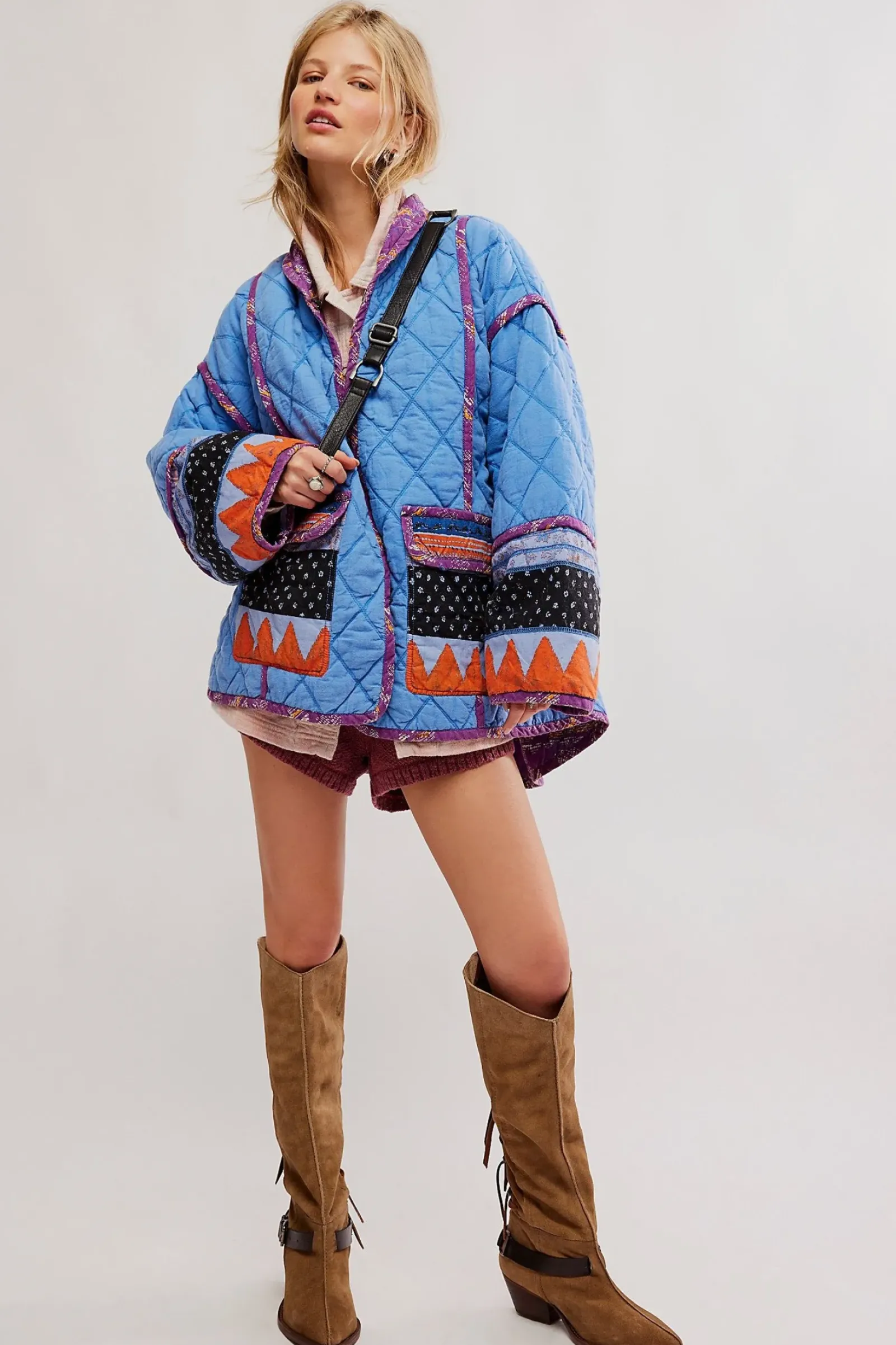 Women Free People Winnie Jacket - Blue Combo