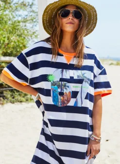 Women Hammill & Co Hammill & Co Beach Sweat Dress - Navy/White Stripe