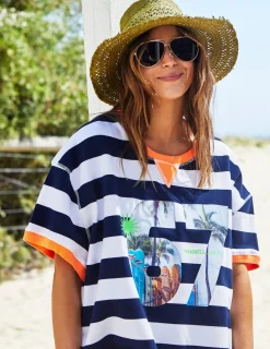 Women Hammill & Co Hammill & Co Beach Sweat Dress - Navy/White Stripe