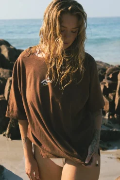 Women Hobo & Hatch Hobo & Hatch Coast Tee - Chocolate