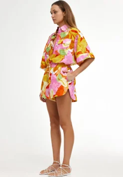 Women Kinney Juniper Shirt - Capri Abstract