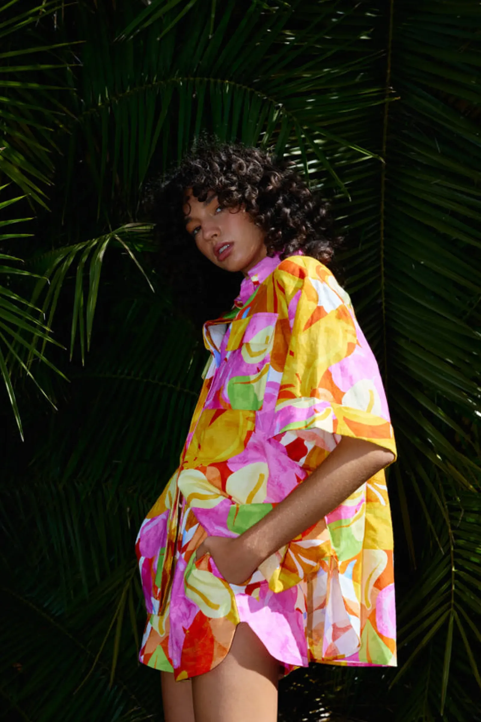 Women Kinney Juniper Shirt - Capri Abstract