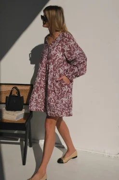 Women Lunar Fox Stevie Linen Dress - Sangria