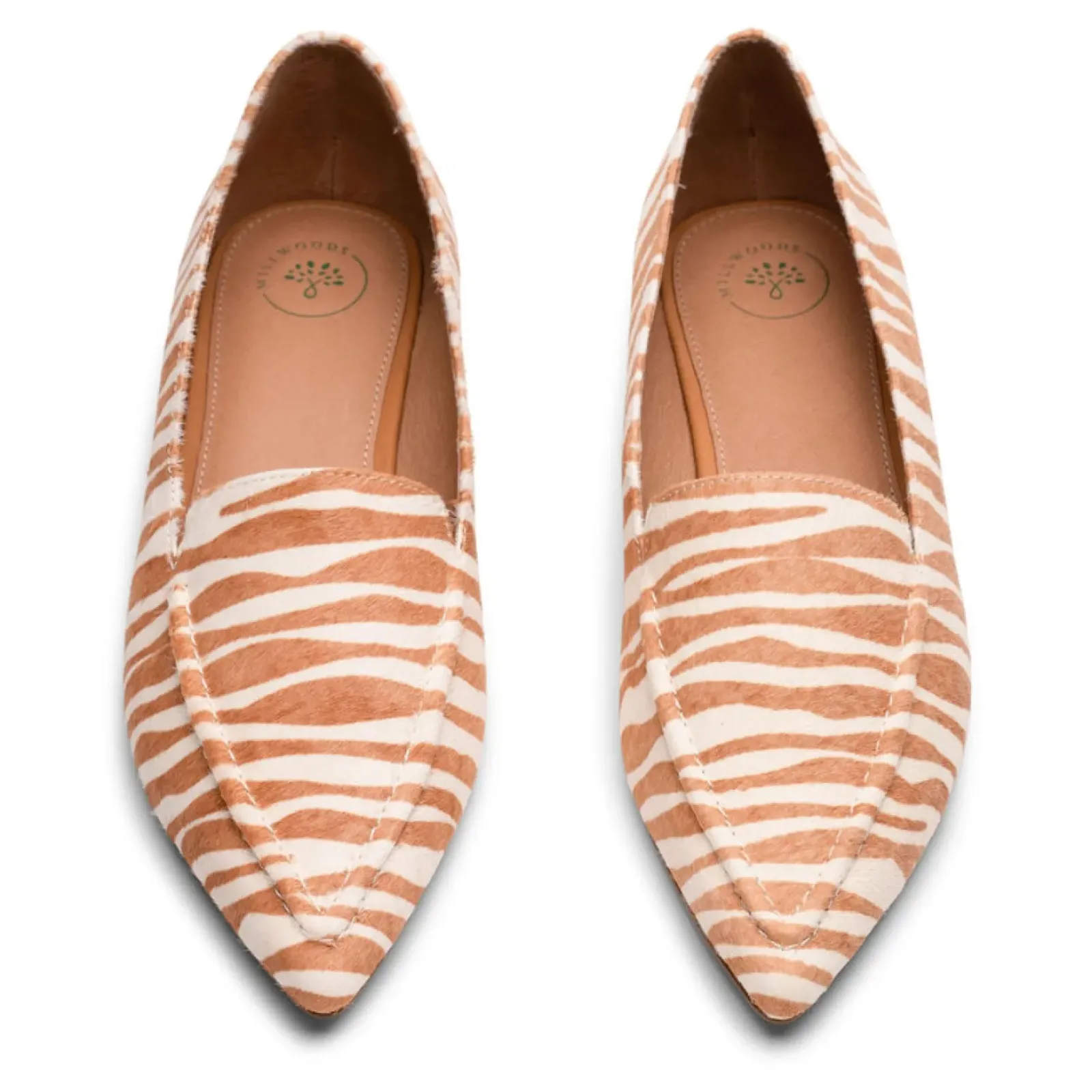 Millwoods Poplar Pointed Flat- Brown Zebra