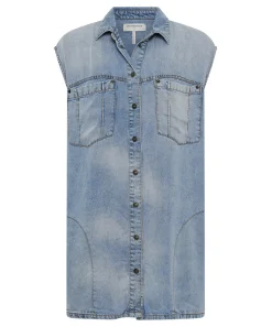 Women One Teaspoon Tencel Shirt Dress - Soft Blue