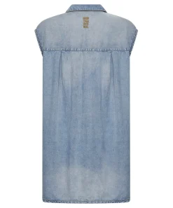 Women One Teaspoon Tencel Shirt Dress - Soft Blue