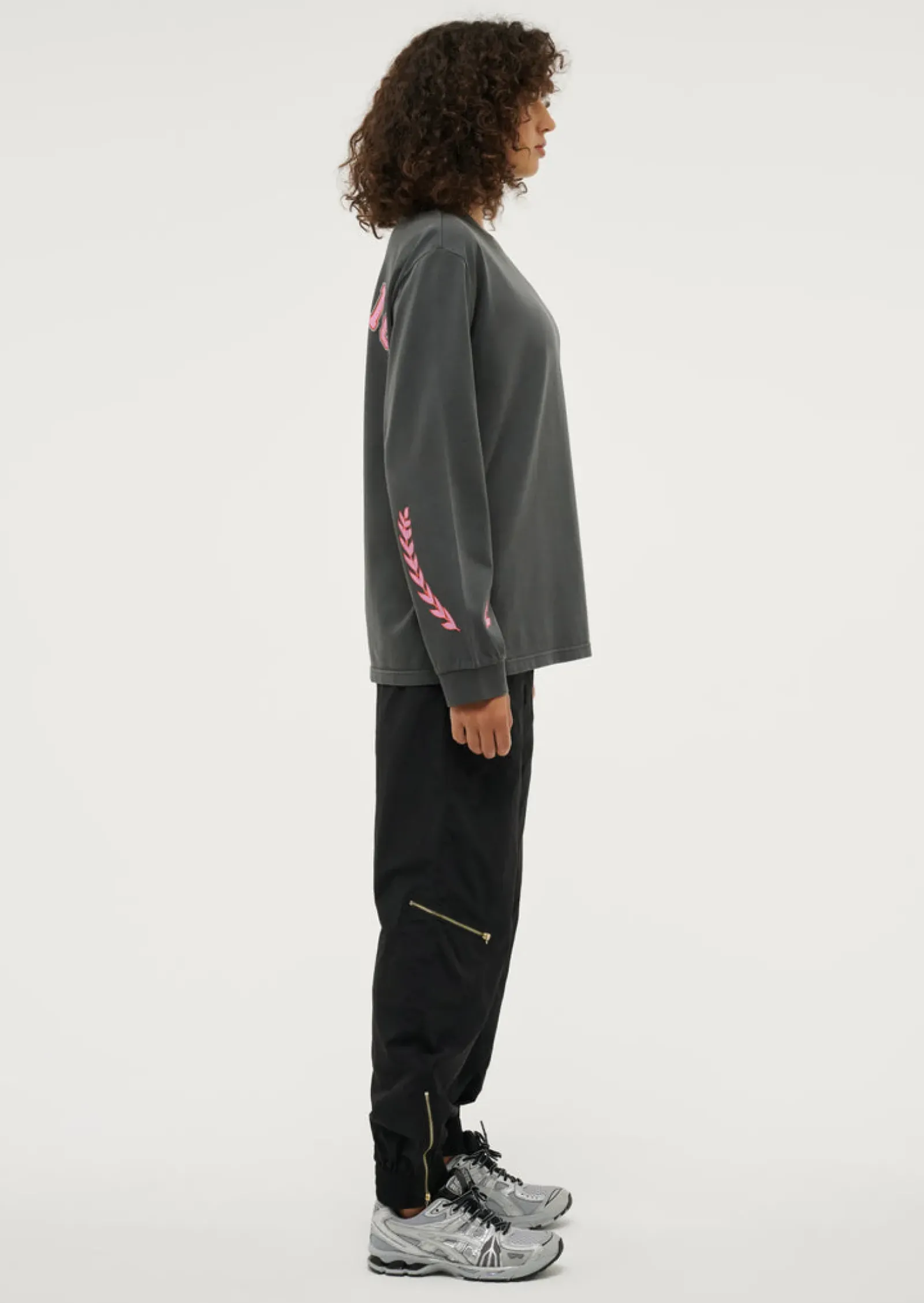 Women P.E Nation Phoenix Long Sleeve Tee - Washed Dark Shadow