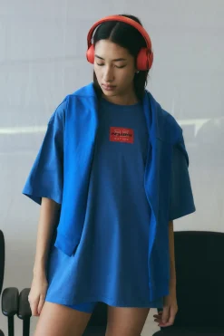 Women P.E Nation Trifecta Tee - Electric Blue