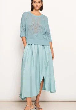 Women Pol Pier Knit Tee- Blue