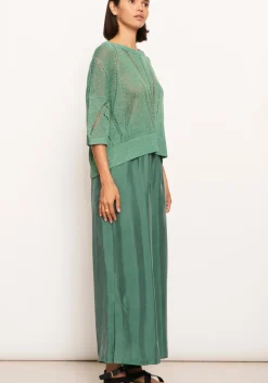 Women Pol Pier Knit Tee- Green