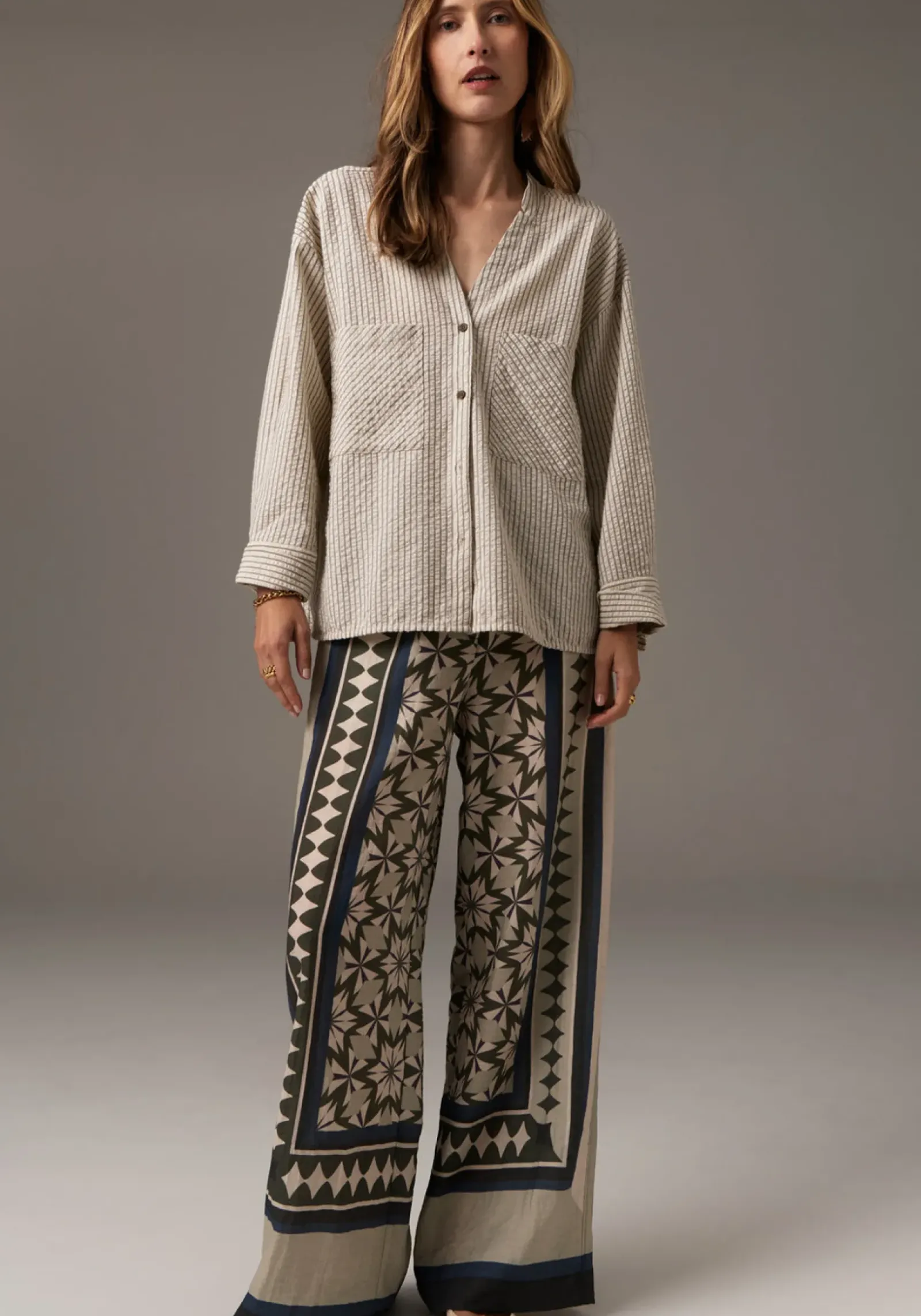 Women Pol Ringo Shirt - Ringo Pinstripe