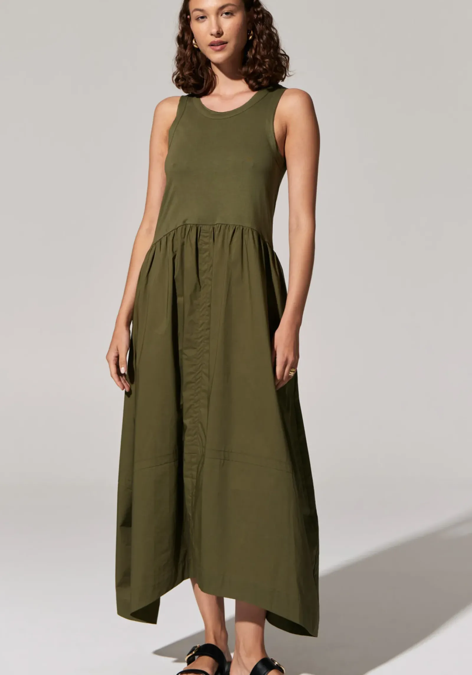 Women Pol Toya Tank Dress - Khaki