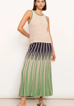 Women Pol Xander Crochet Tank - Pebble/Ink/Green