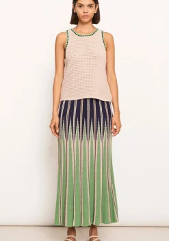 Women Pol Xander Crochet Tank - Pebble/Ink/Green