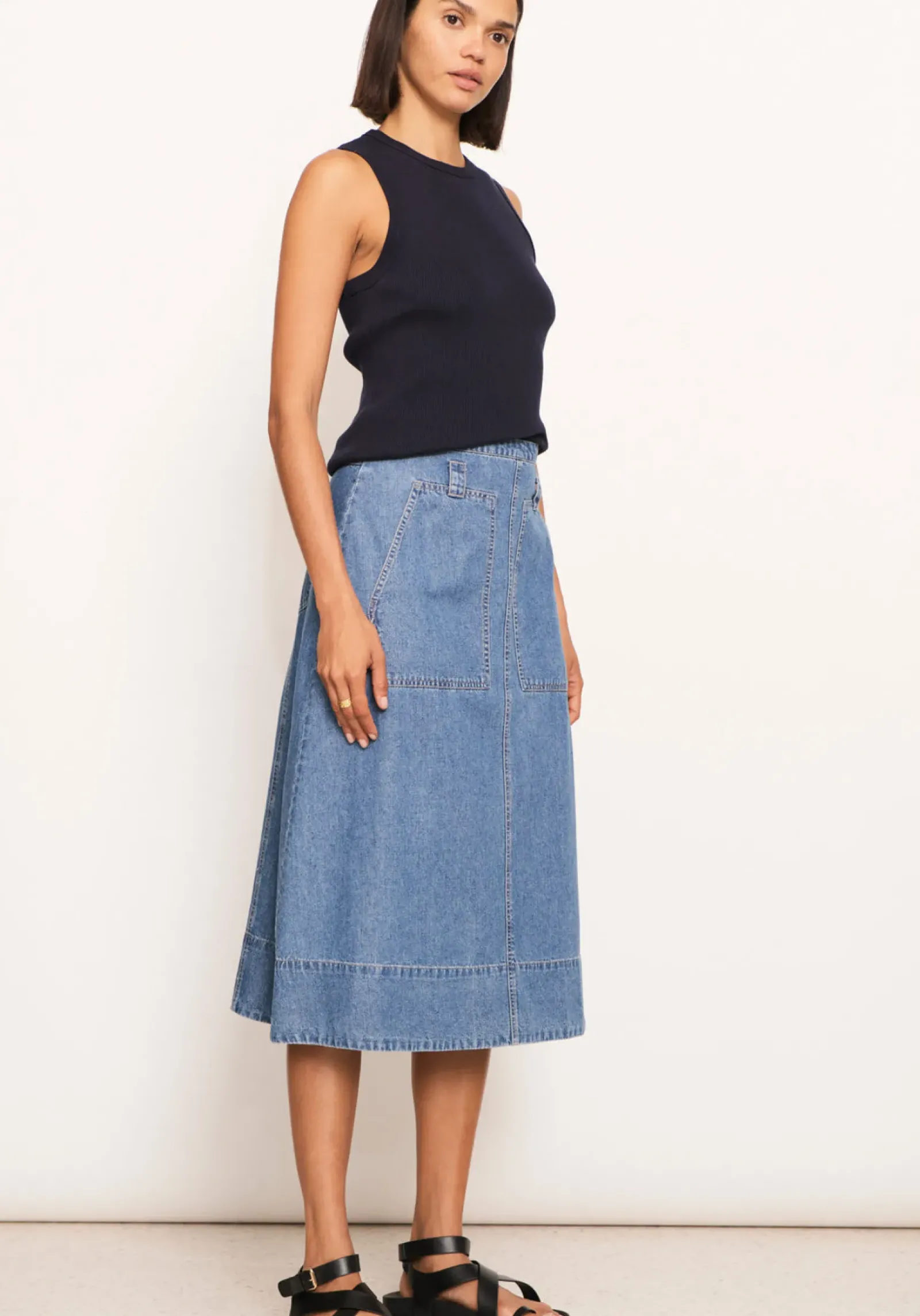 Women Pol Raydel Denim Skirt- Light Wash