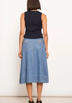 Women Pol Raydel Denim Skirt- Light Wash
