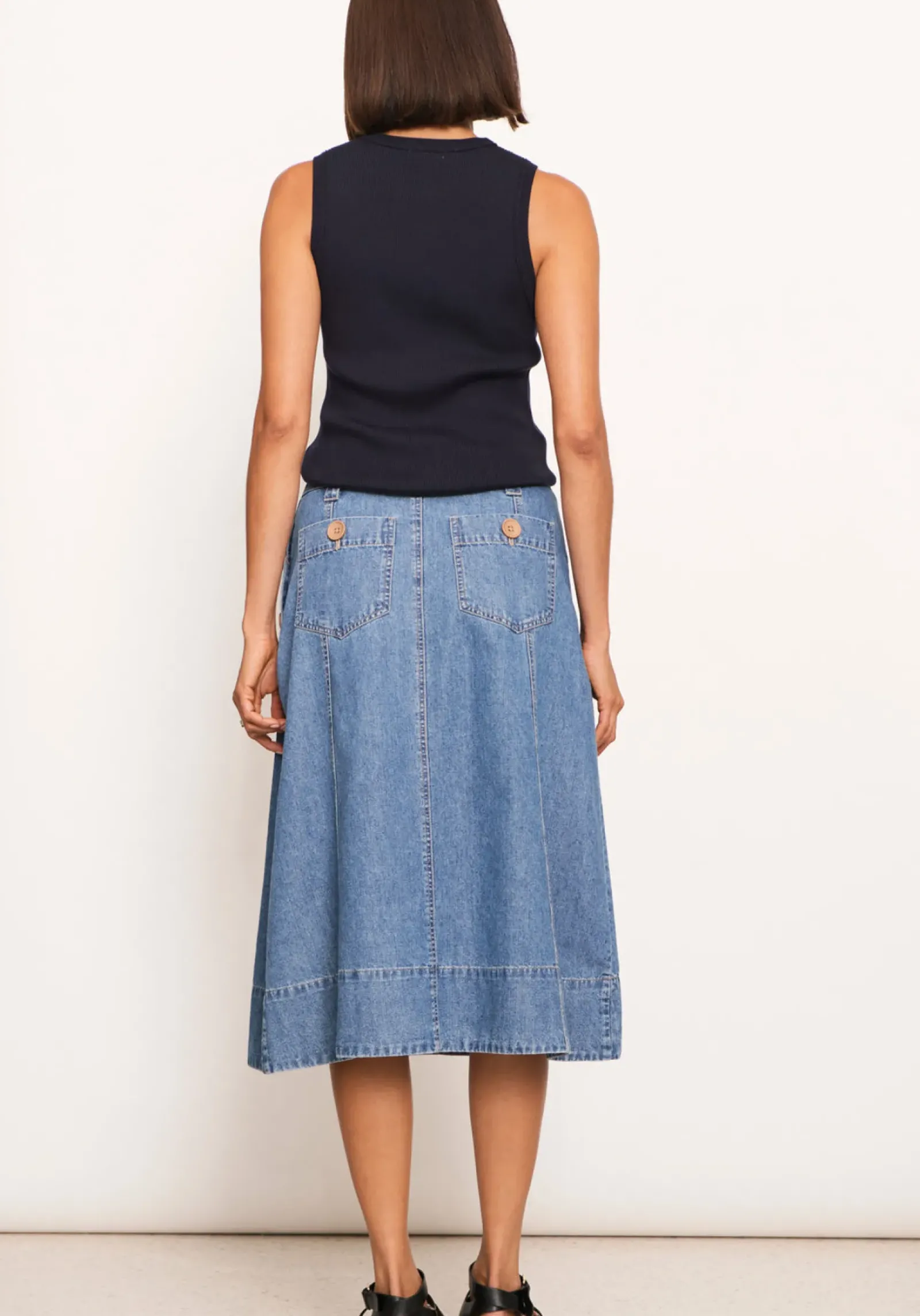 Women Pol Raydel Denim Skirt- Light Wash