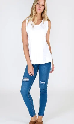 Women 3rd Story Madison Tank - White