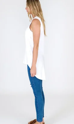 Women 3rd Story Madison Tank - White