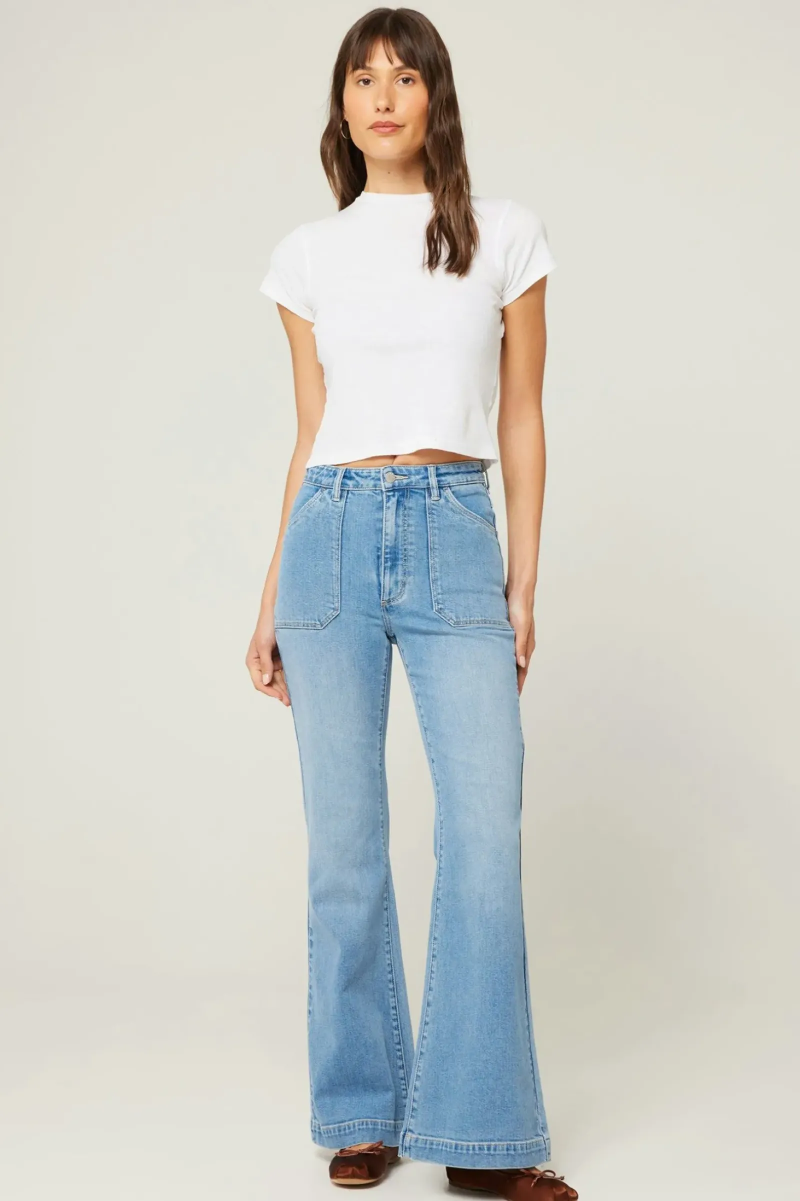 Women Rolla's Rolla's Eastcoast Flare Carly- Vintage Blue