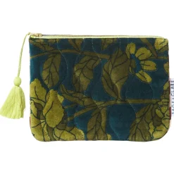 Sage & Clare Sage & Clare Bernanda Velvet Pouch - Peacock