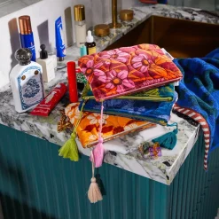 Sage & Clare Sage & Clare Bernanda Velvet Pouch - Lapis