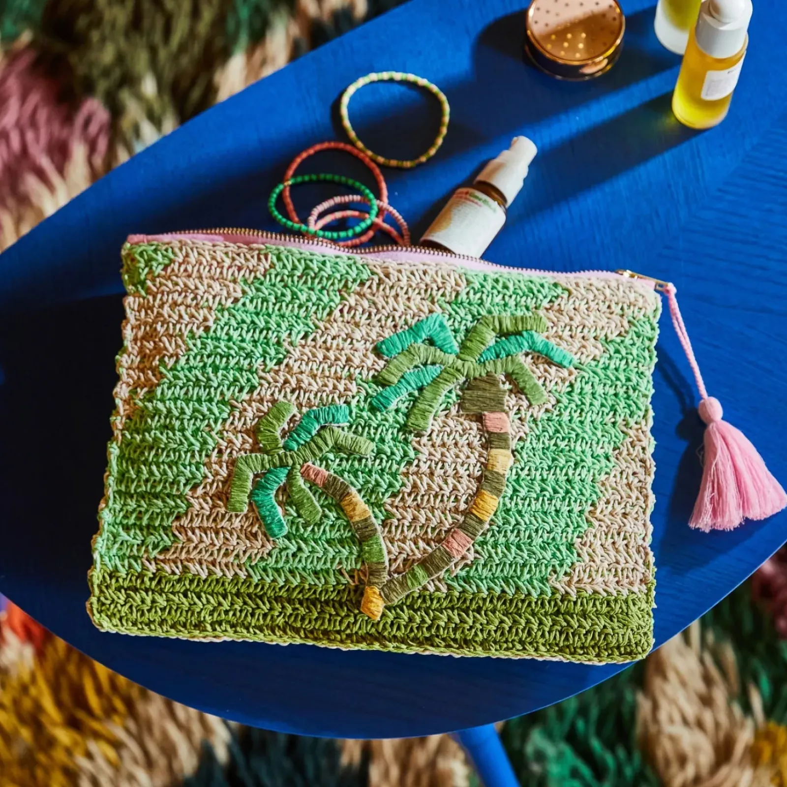 Sage & Clare Sage & Clare San Carlos Raffia Clutch