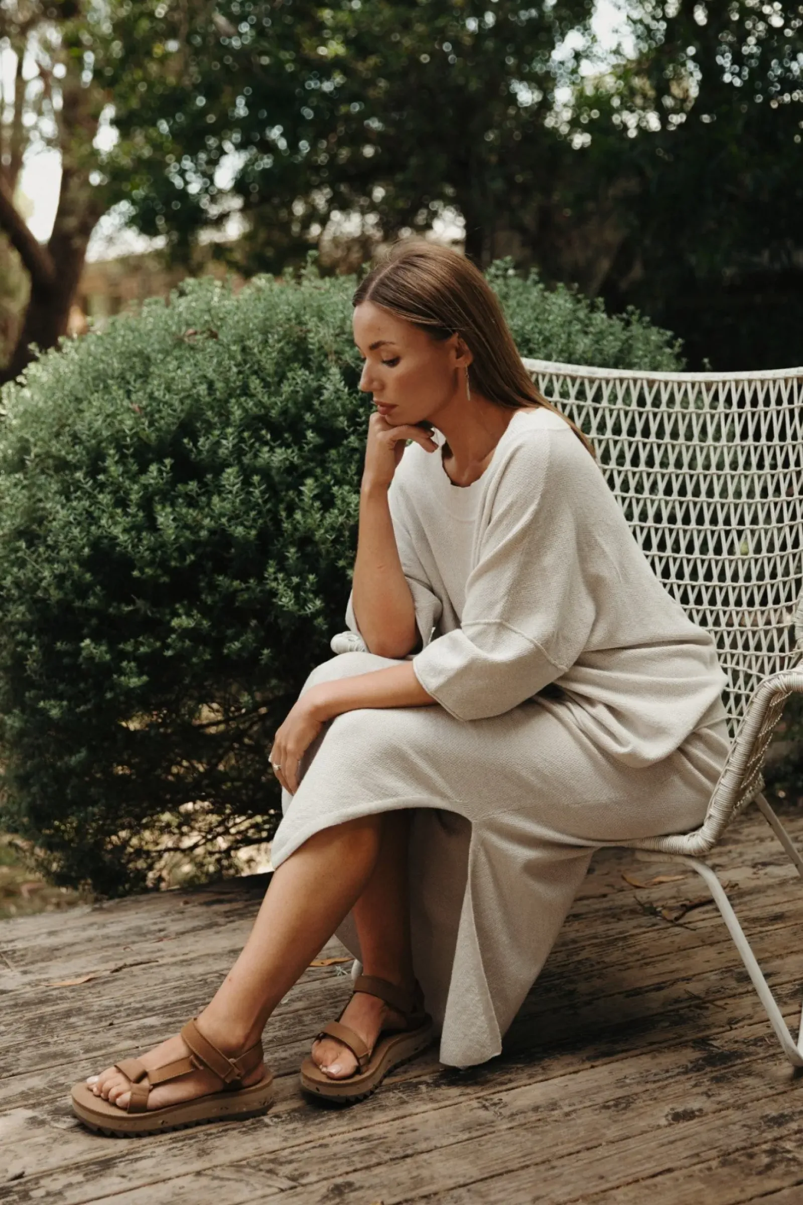 Women Talamaya Retreat Cotton Twist Skirt - Silver & White